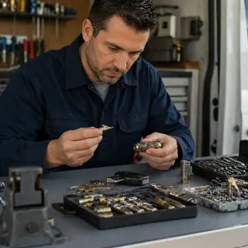 Locksmith extracting a broken key from a door lock at a San Diego property