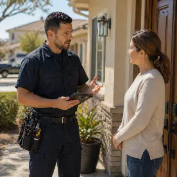 Local locksmith assisting a homeowner in Chula Vista San Diego